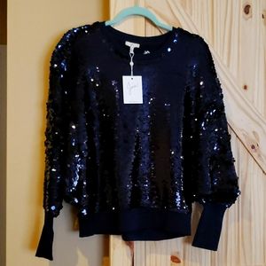 Navy sequin Sweatshirt
